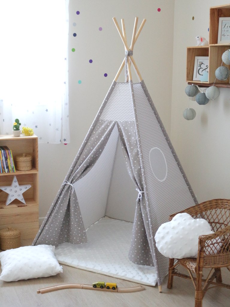 Tipi pour enfant Gris Taupe - My Lovely Family